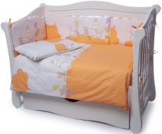 Детское постельное белье Twins Comfort 4 эл бампер подушки Горошки оранжевый